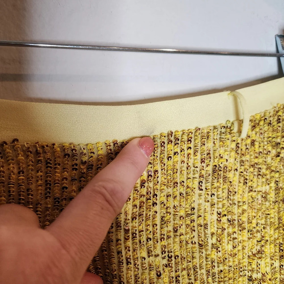 NWT Robert Rodriguez Yellow Citron Sequin Pencil Skirt women's size 0 - Picture 5 of 17